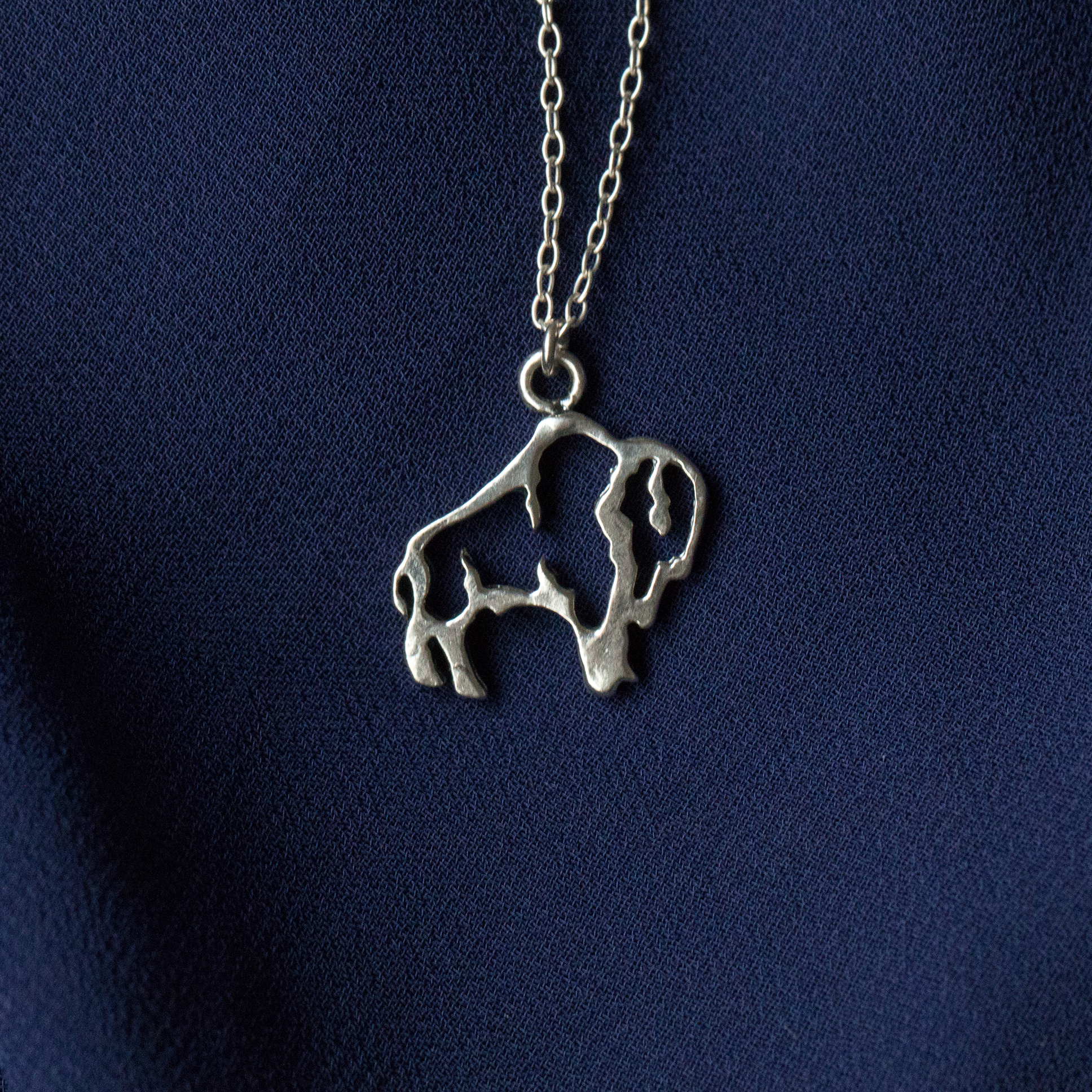 Sterling Silver Bison Necklace