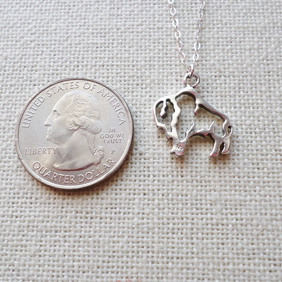 Sterling Silver Bison Necklace