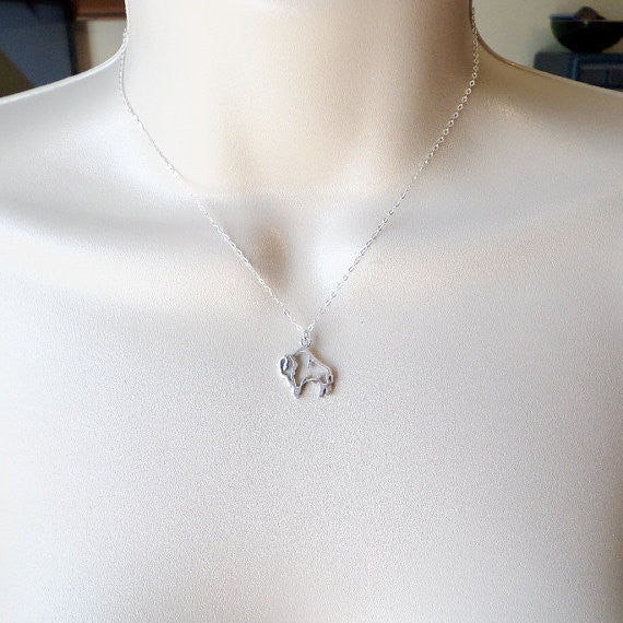 Sterling Silver Bison Necklace