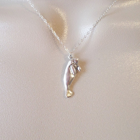 Sterling Silver Manatee Necklace