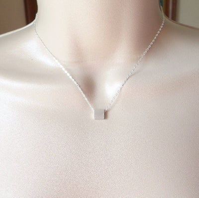 Little Sterling Silver Square Necklace
