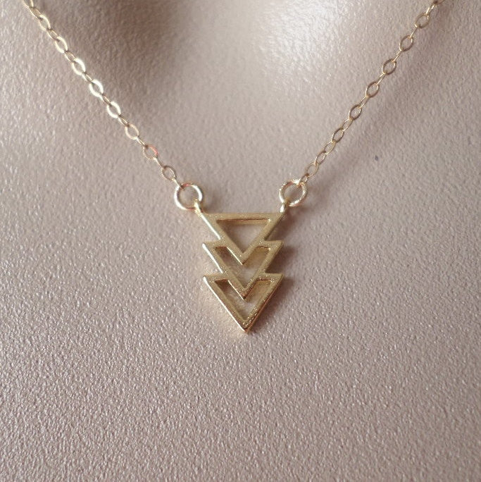 Gold Triangle Necklace