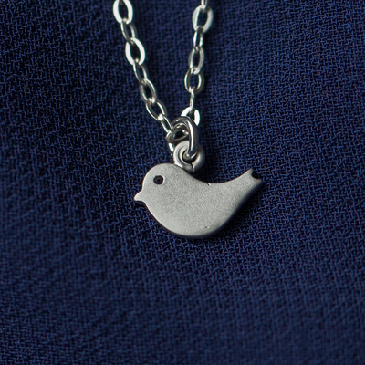 Tiny Silver Bird Necklace
